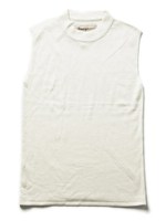 カシミヤ混ハイネックノースリーブニット/ホワイト