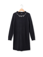 ビジューヘリンボーンワンピース/オフホワイト(003)