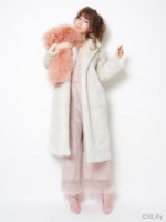 フェイクファーロングコート/KHAKI