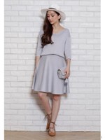 ブラウジングニットワンピース/ホワイト