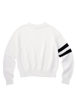 ライン入りニットプルオーバー/ホワイト(001)