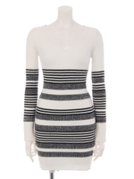 リブニットタイトボーダーOP2/オフホワイト