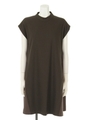 異素材Aラインドレス/カーキ