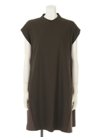 異素材Aラインドレス/カーキ