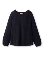 細ケーブル編みニット/オレンジ(033)