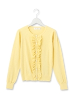 パールビジューフリルニットカーディガン/ブルー系(095)