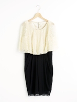 レース切り替え2WAYドレス/ベージュ