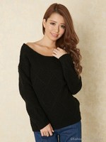 BACKレースアップニットTOP/BLK