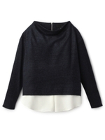 [L]ミックスリングニット/ブラック(419)