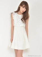 オパールフラワードッキングワンピース/オフホワイト