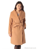 ショールカラーガウンコート/ベージュ