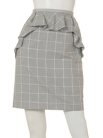 フリルペプラムタイトスカート(チェック)/チェック