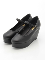 厚底パンプス/ブラック