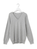 Vネックニットプルオーバー/グレー(012)