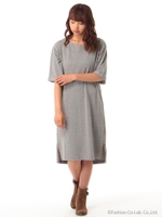 ・5S Iライン20/2天竺ワンピース/Gray Mixture