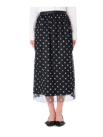 チュール使いドット柄ロングスカート/オフホワイト(103)