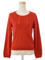 デザインブイニットプルオーバー/レッド