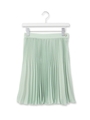 バックサテンプリーツスカート/ライトグリーン(021)