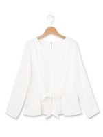 前結びリボンブラウス/ホワイト系(002)