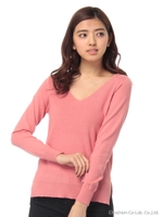 ＢＡＳＩＣ裾ラウンドＶネックプルオーバー/グレー(020)