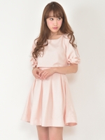 シアースリーブリボンワンピース/ピンク