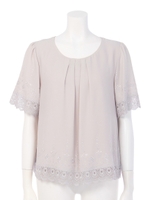 シャンデリアエンブロイダリーブラウス/ネイビー(120)