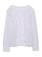 シンプルフリルブラウス/BLK