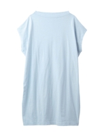 ボトルネックコットンジャージワンピース/サックス(090)