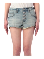 ユーズド風切りっぱなしショートパンツ/ライトブルー(091)