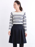 台形タックプリーツスカート/ネイビー