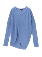V字カットドロップショルダーニット/ライトブルー(091)