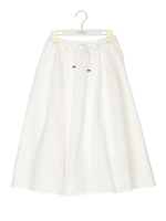 【emmi atelier】カットワークスカート/BLK