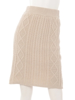 ケーブル編みニットスカート/ネイビー