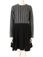 ストライプドッキングワンピース/グレー