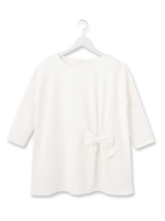 タックボーダーリボンチュニックワンピース/ホワイト系(002)