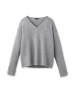 [L]Vネック横リブニットプルオーバー/ホワイト系(002)