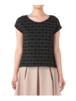 スカッシュレースドロップショルダーカットソー/ブラック(519)