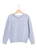 バイヤス編みプルオーバニット/オフホワイト(003)