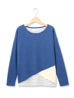 アシメレイヤードカットソー/ネイビー(093)