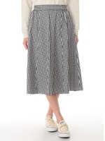 スキスカ ギンガムミモレスカート/Black