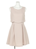 ツイードスカラフィット＆フレアワンピース/ネイビー