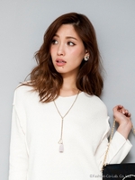 リブロックトップス/ネイビー