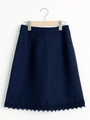 裾レーススカート/サックス