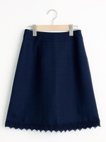 裾レーススカート/サックス