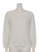 透かし柄編みニット/ネイビー