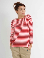 STRIPE DROP SHOULDER TOP/RED