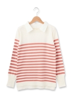 かのこボーダーニット/ピンク(372)