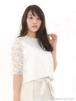 サイドレース刺繍プルオーバー/ホワイト