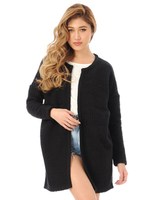 ジオメトリックロングジャケット/BLACK