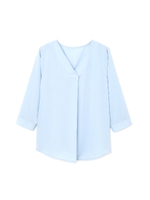 タックプリーツ7分袖ブラウス/ネイビー(120)